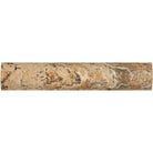 Close-up of curved quarter round edge in Scabos travertine