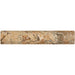 Close-up of curved quarter round edge in Scabos travertine