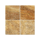Flat view of Scabos Travertine 12x12 Tumbled Tile showing natural color blend