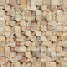 Scabos Travertine 1x1 3D Split Face Mosaic tile sheet