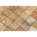 Close-up of Scabos polished 2x2 mosaic tiles showing color detail