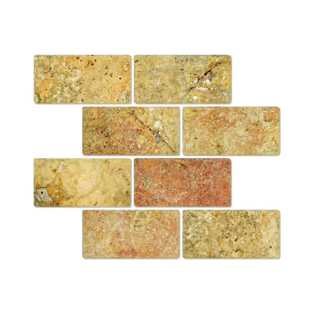 Scabos Travertine Tumbled Tile 3x6