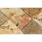 Close-up view of CNC arched edge on Scabos 4x4 tile