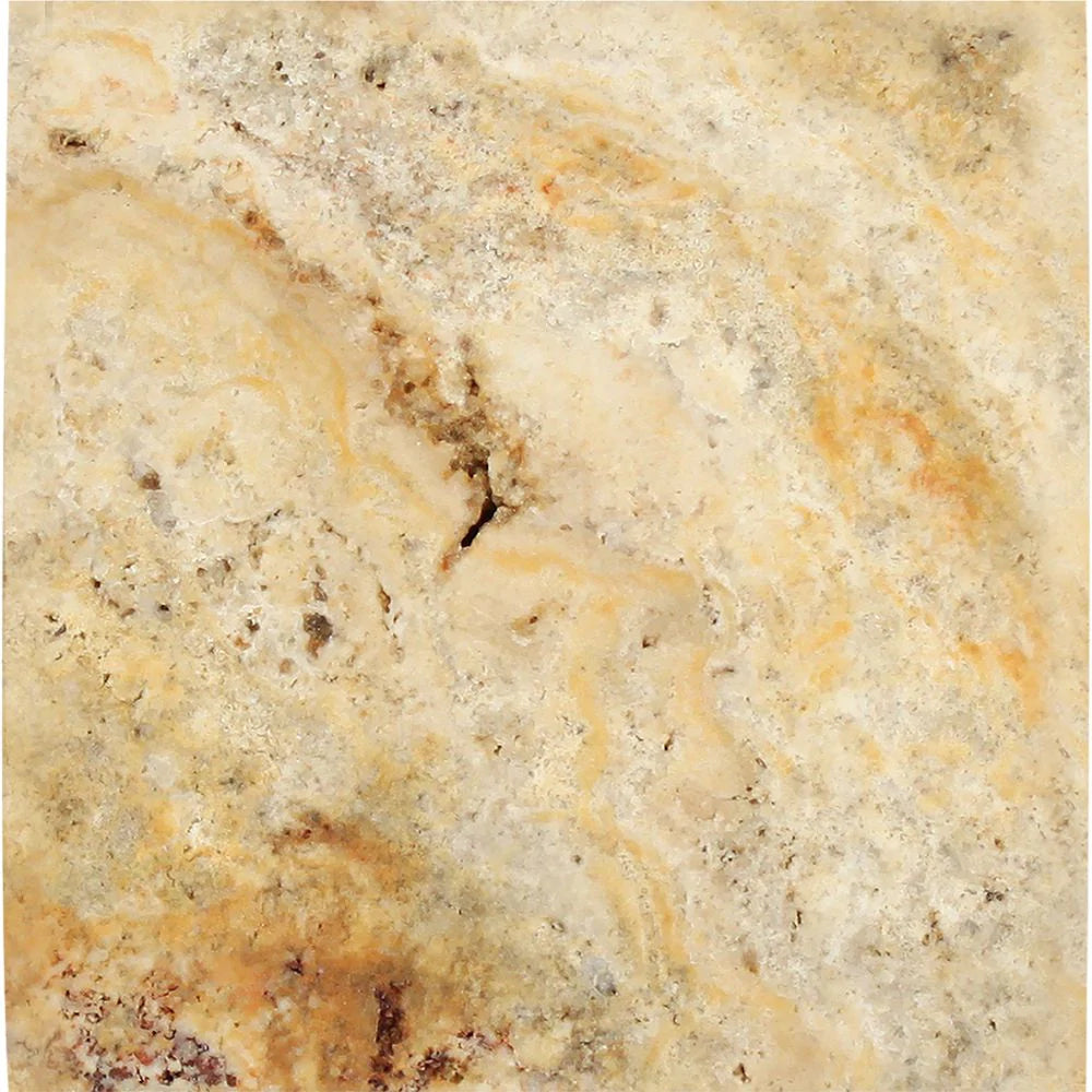 Scabos Travertine Cnc Arched 4x4 Tile