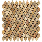Scabos Travertine Diamond Mosaic 1x2 Tumbled