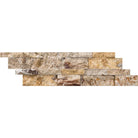 Scabos Travertine 6x24 Ledger Panel in split face finish