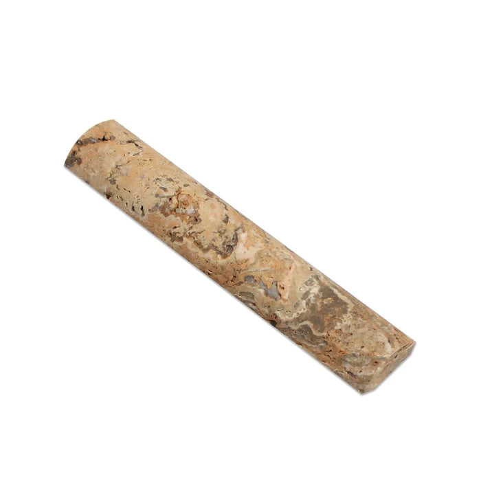 Scabos Travertine 1 inch quarter round molding in honed finish