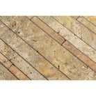 Close-up of Scabos Mosaic showing natural strip variation in color and finish