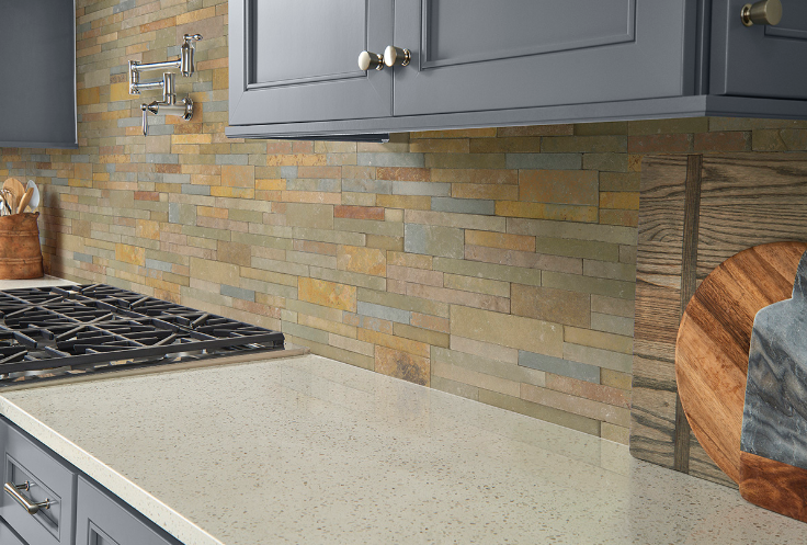 Close-up of Sedona Vanilla panel showing creamy beige natural limestone texture