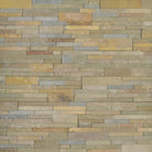 Flat lay of Sedona Vanilla limestone stacked stone panel in split face finish