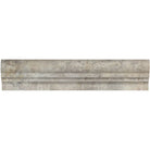 Flat view of Silver Travertine OG2 Chair Rail Molding in honed finish, 2.5x12"