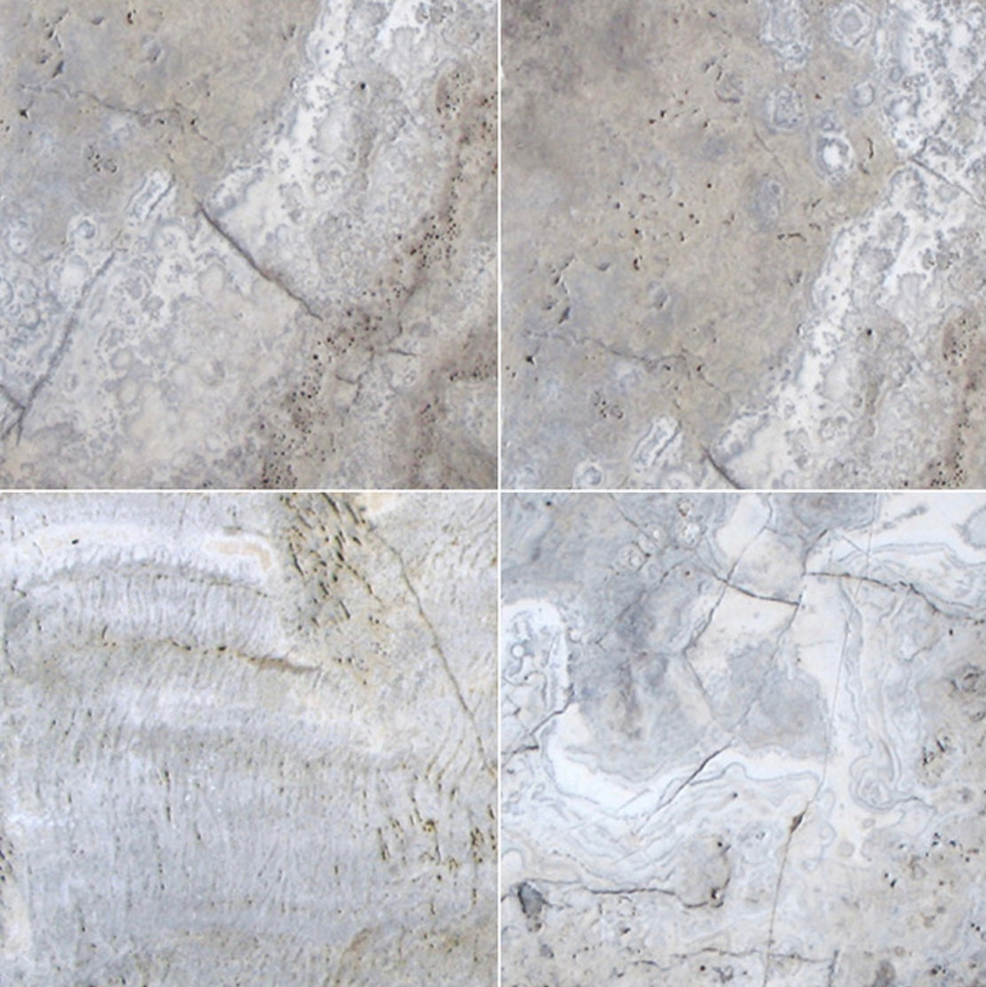 Silver Travertine Paver in Versailles Pattern with tumbled finish