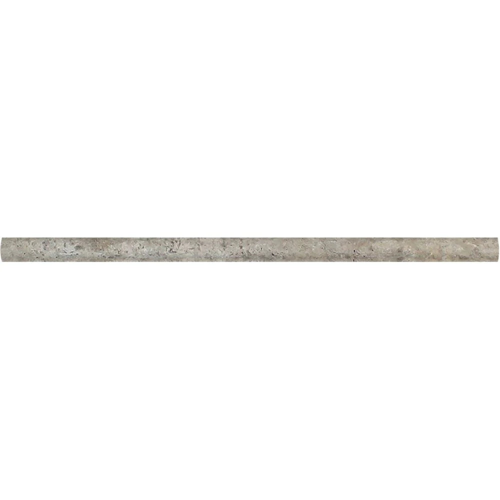 Flat view of Silver Travertine Pencil Molding in honed finish, 1/2x12"