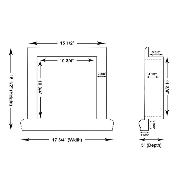 Silver Travertine Shampoo Niche, 12x12, dimensions