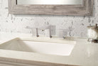 Close-up of Statuario Celano Mosaic showing marble-look veining on matte hexagon recycled glass tiles