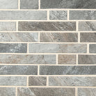 Flat view of Stonella Interlocking Recycled Glass Mosaic in warm matte stone-look tones