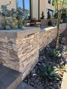 Close-up of engineered stone texture in Peninsula Sand panel