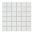 Front view of Thassos White 2x2 Polished Marble Mosaic Sheet