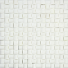 Flat view of Thassos White 3D Bread Mosaic tile, 12x12 sheet