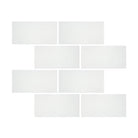 Flat view of Thassos White 3"x6" Marble Tile with polished finish