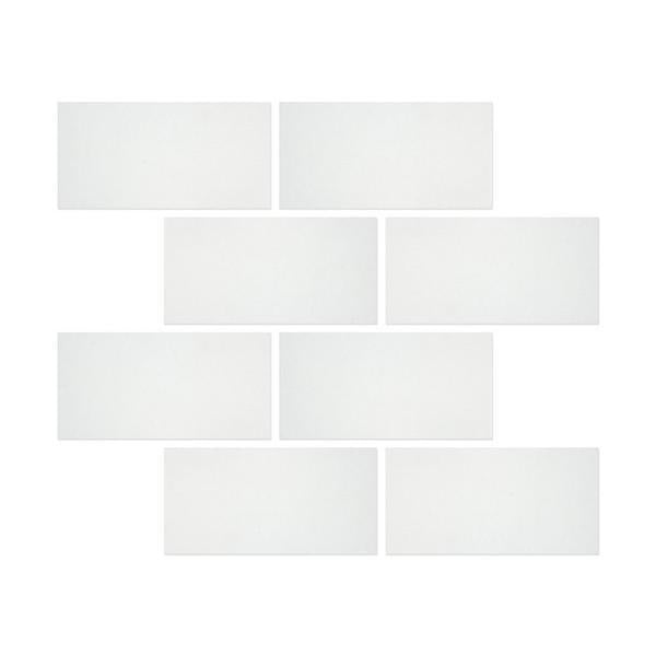 Flat view of Thassos White 3"x6" Marble Tile with polished finish