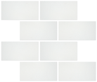 Close-up of Thassos White 6x12 tile showing bright white crystalline texture