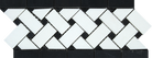 Thassos White Basketweave Border Black polished marble tile with black inlay