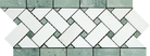 Thassos White Basketweave Border Green marble trim with polished finish
