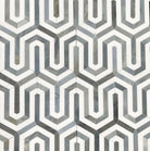 Thassos White Berlinetta Blue mosaic tile with waterjet-cut white and blue marble pattern