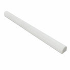 Flat view of Thassos White Bullnose Liner in 3/4"x12" polished finish