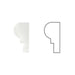 Cross section of rounded edge on Thassos White Chair Rail Molding