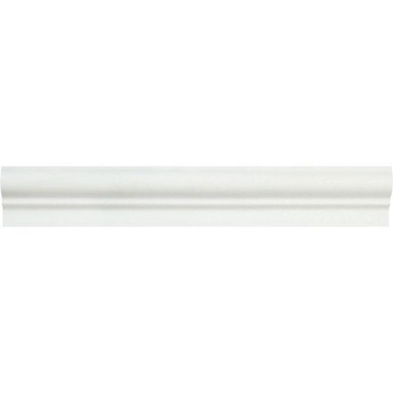 Front view of Thassos White Chair Rail Molding 2x12 in polished finish
