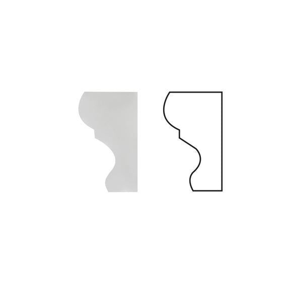 Thassos White Crown Molding, polished finish, 2.5x12 Cross section