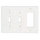 Top view of Thassos White Marble Double Rocker Switch Wall Plate Cover