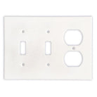 Top view of Thassos White Marble Double Toggle Duplex Switch Wall Plate Cover