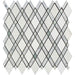 Flat view of Thassos White Lattice Green Dot Mosaic tile, polished finish