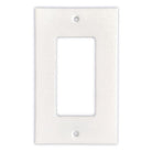 Flat view of Thassos White Marble Single Rocker Switch Plate Cover, polished finish