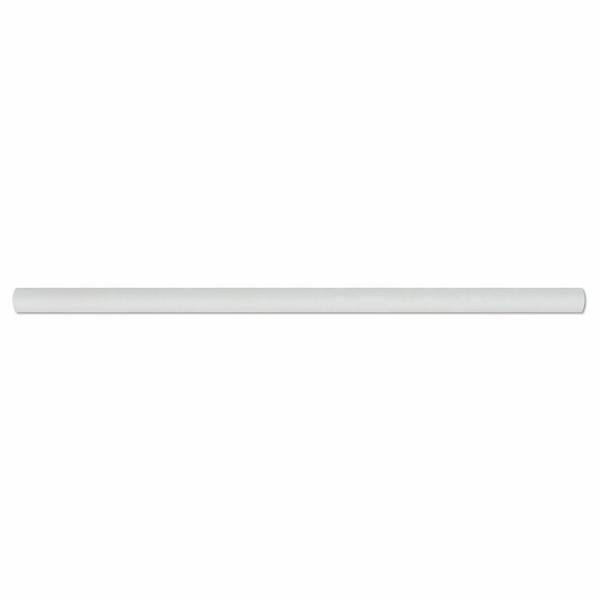 Flat view of Thassos White Pencil Liner in 1/2"x12" polished finish
