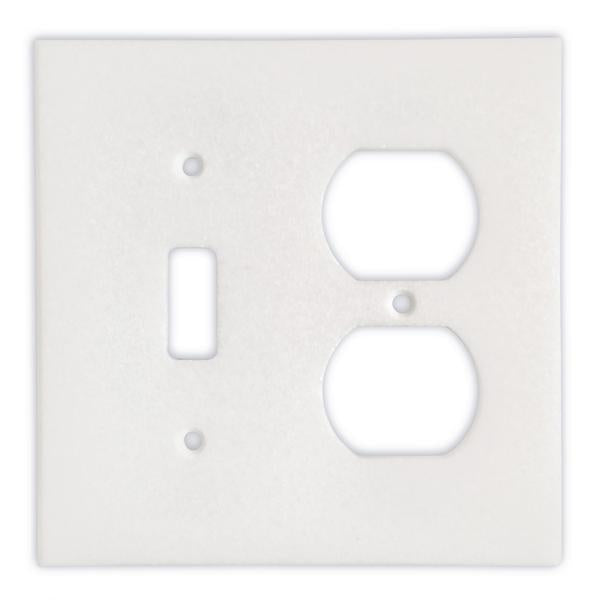 Thassos White Marble toggle and duplex switch plate cover
