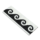 Thassos White Wave Border Black 4x12 tile with polished black wave detail