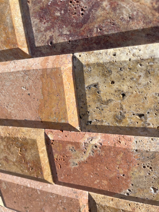 Scabos Travertine 3x6" Deep Beveled Tile