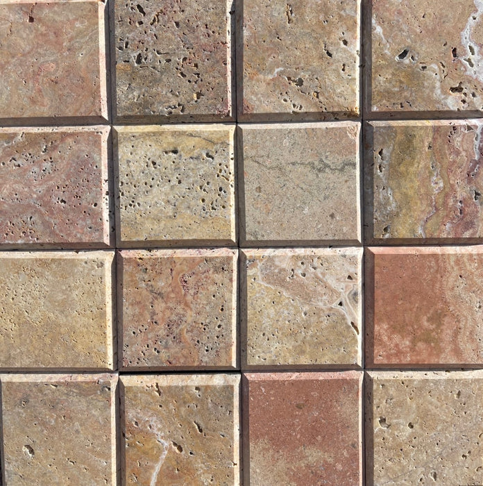 Scabos Travertine 4x4" Deep Beveled Tile