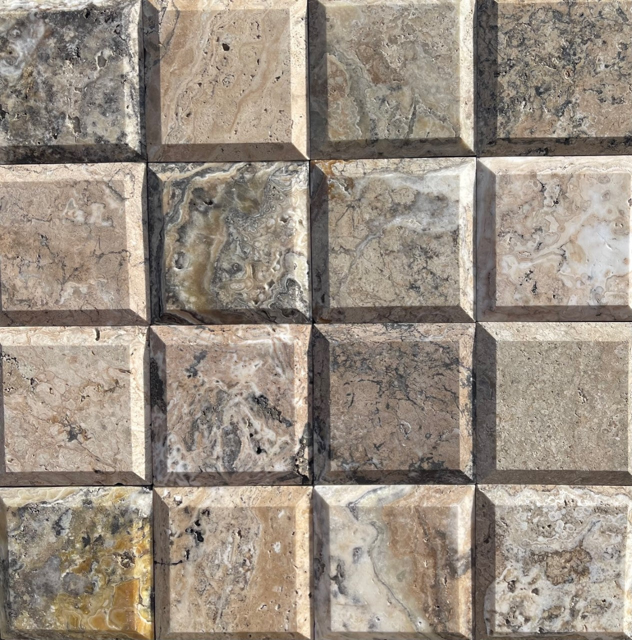 Philadelphia Travertine Deep Bevel Tile 4x4
