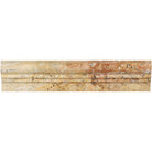 Side profile of honed Scabos travertine chair rail