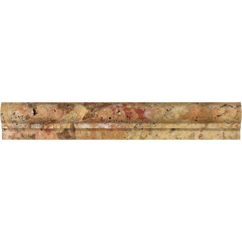 Natural stone tile molding in cream and gold