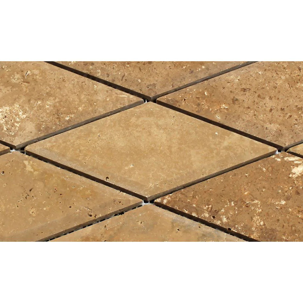 3x6 beveled travertine mosaic tile Noce