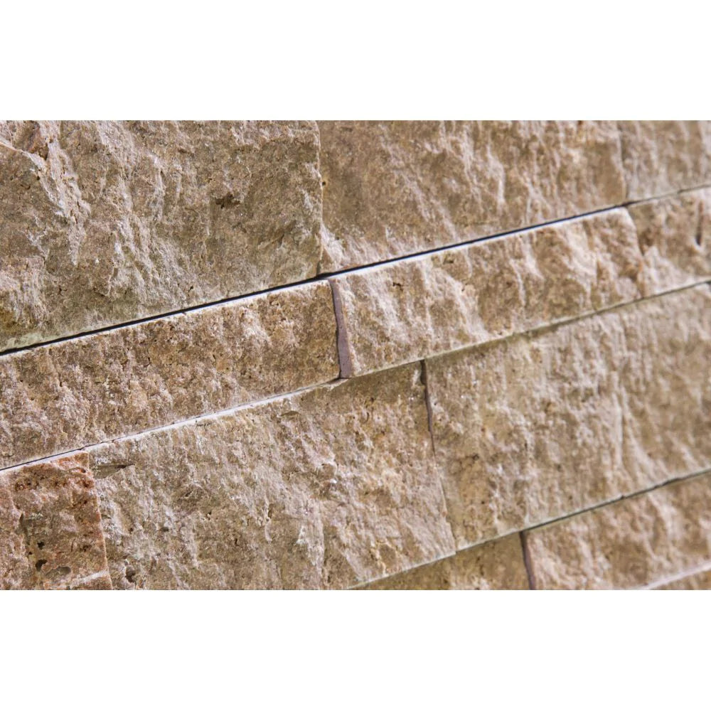 Textured travertine wall panel brown chocolate