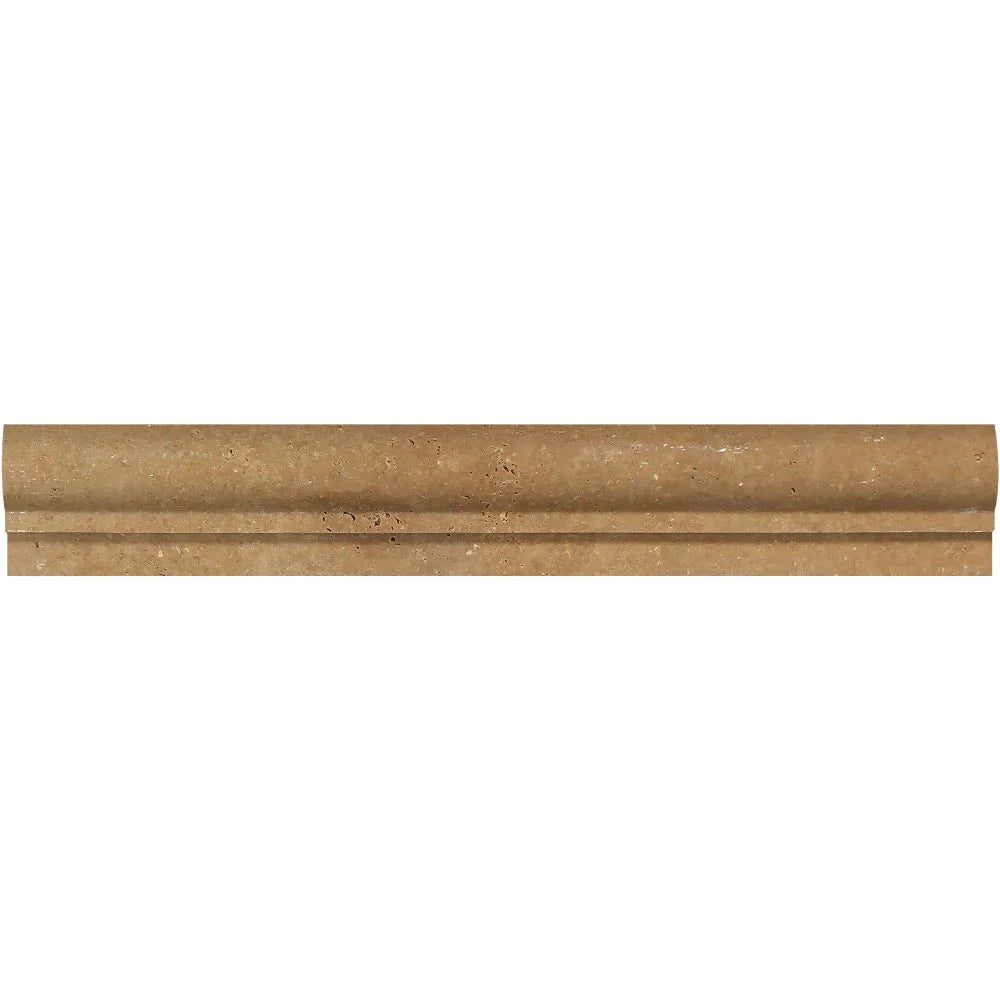 Natural stone chair rail molding dark brown