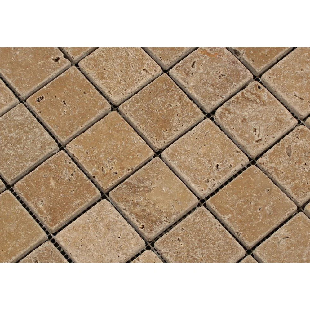 Natural stone 2x2 mosaic tile detail