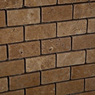 Natural travertine mosaic with rustic texture